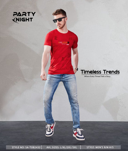 Slim Fit Chest Printed T - Shirt For Mens