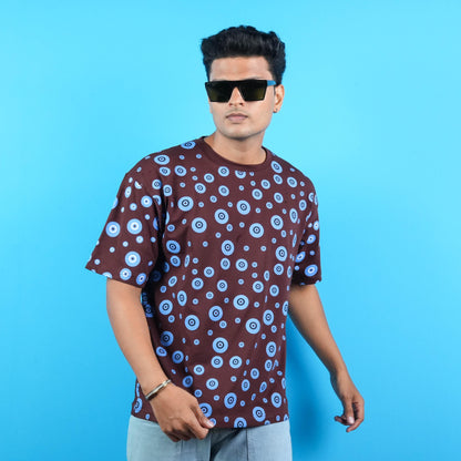 ALL OVER PRINTED COTTON CASUAL T - SHIRT FOR MAN