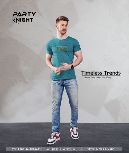 Slim Fit Chest Printed T - Shirt For Mens