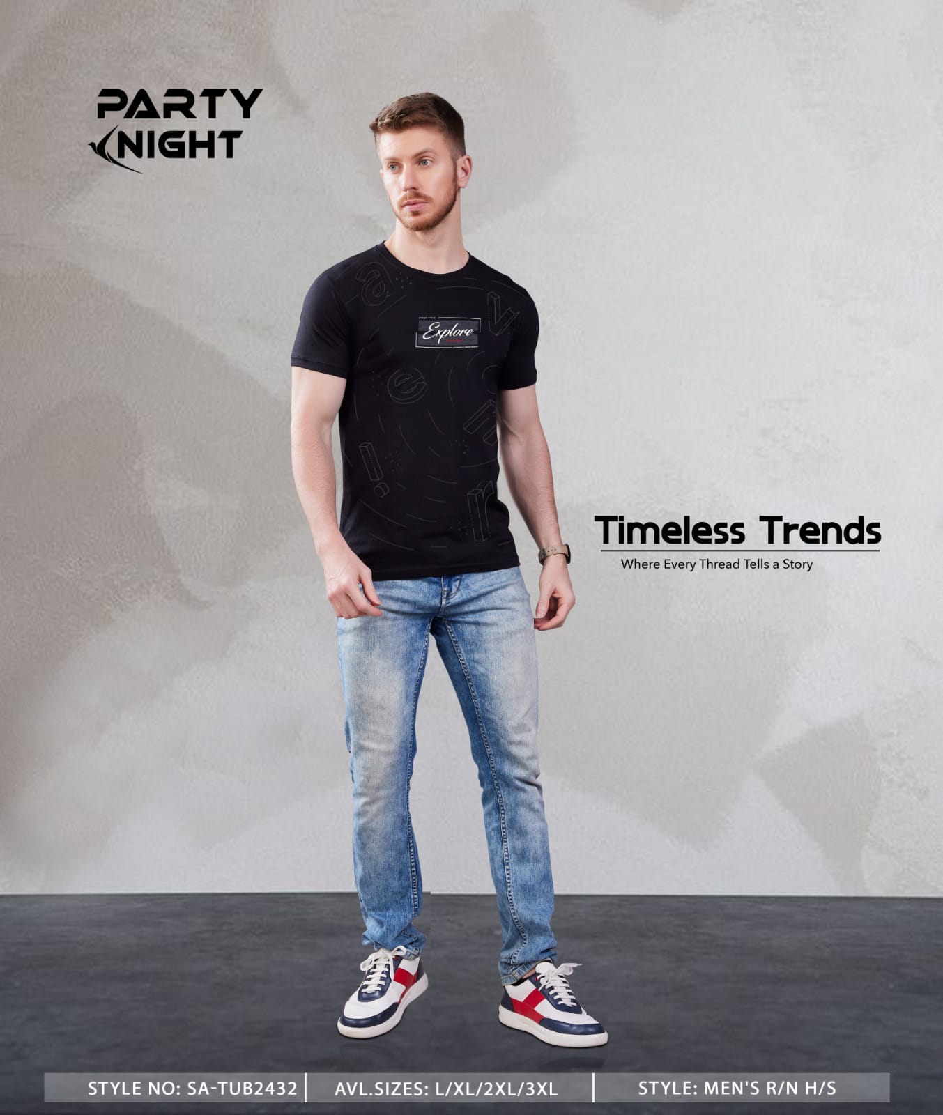 Slim Fit Chest Printed T - Shirt For Mens