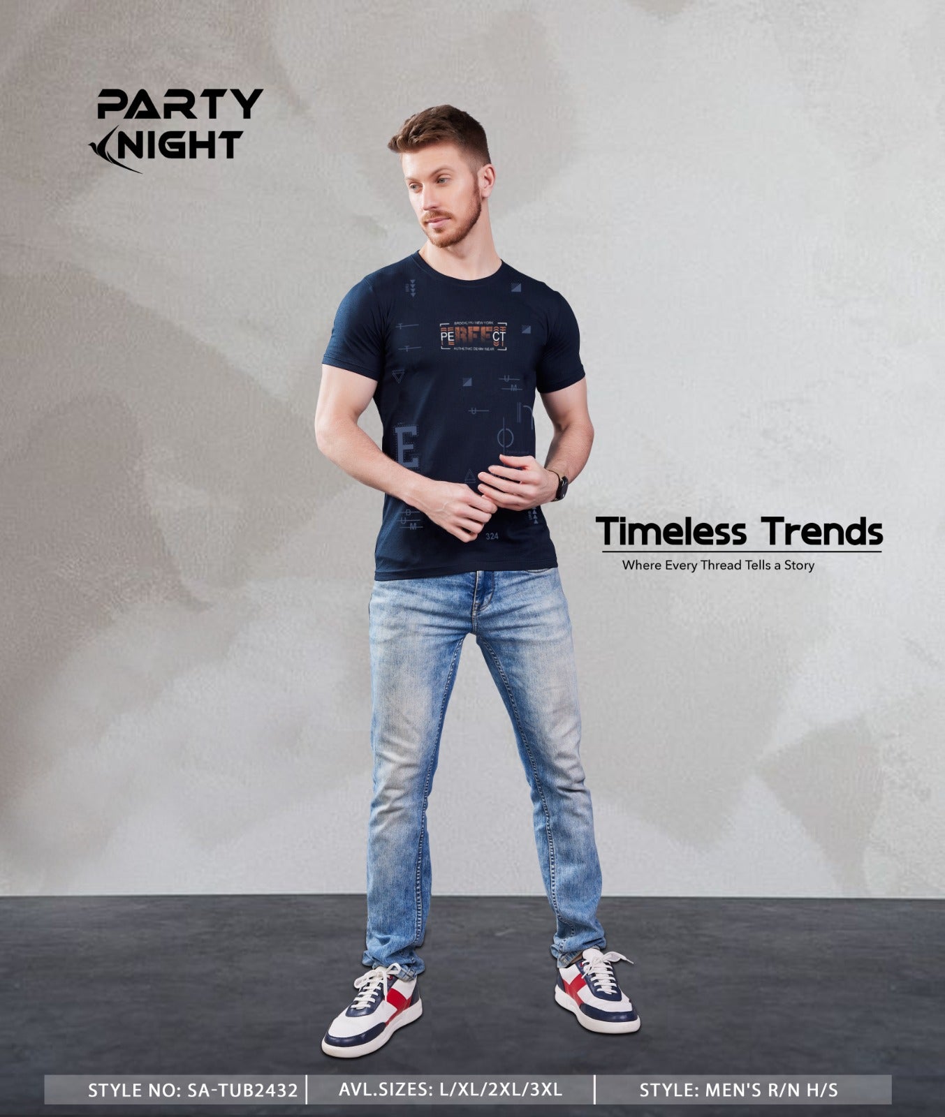 Slim Fit Chest Printed T - Shirt For Mens