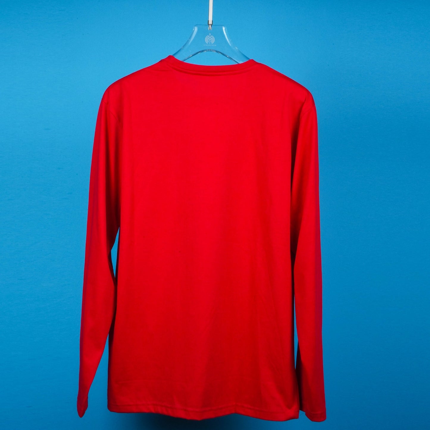 MEN'S PLAIN ROUND NECK FULL SLEEVES REGULAR FIT COTTON RED T - SHIRT