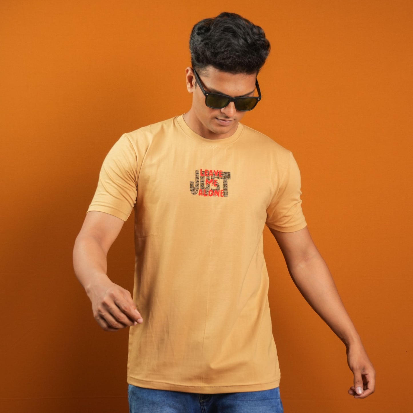 STYLISH REGULAR FIT FRONT & BACK PRINTED T - SHIRT