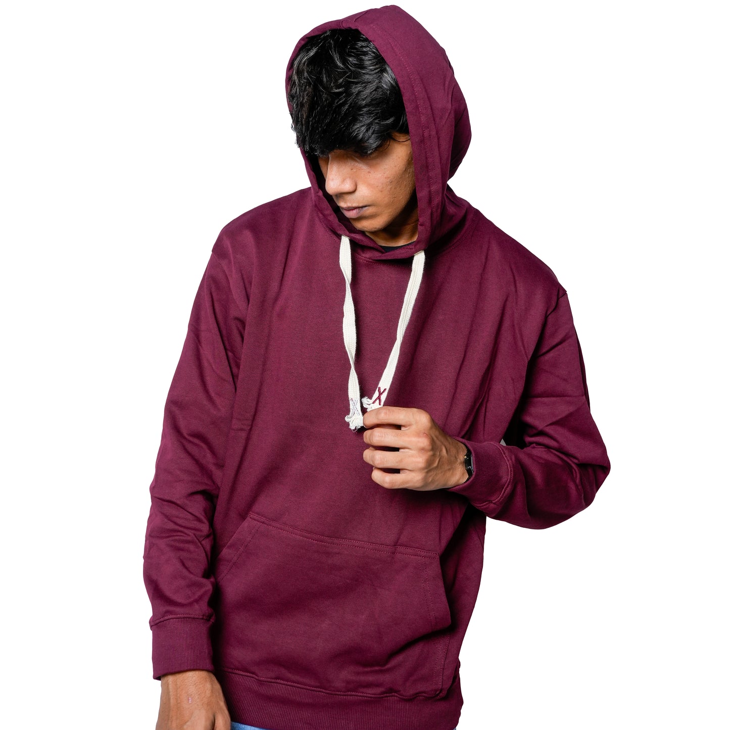 Sonibros Plain Solid Sweatshirt Hoddie For Men