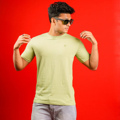 SLIM FIT PLAIN CASUAL ROUND NECK T - SHIRT