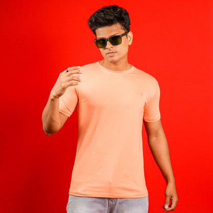 SLIM FIT PLAIN CASUAL ROUND NECK T - SHIRT