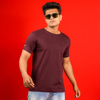 SLIM FIT PLAIN CASUAL ROUND NECK T - SHIRT