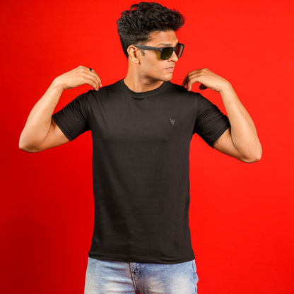 SLIM FIT PLAIN CASUAL ROUND NECK T - SHIRT