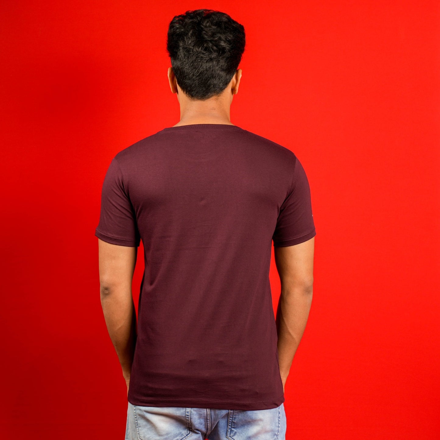 SLIM FIT PLAIN CASUAL ROUND NECK T - SHIRT