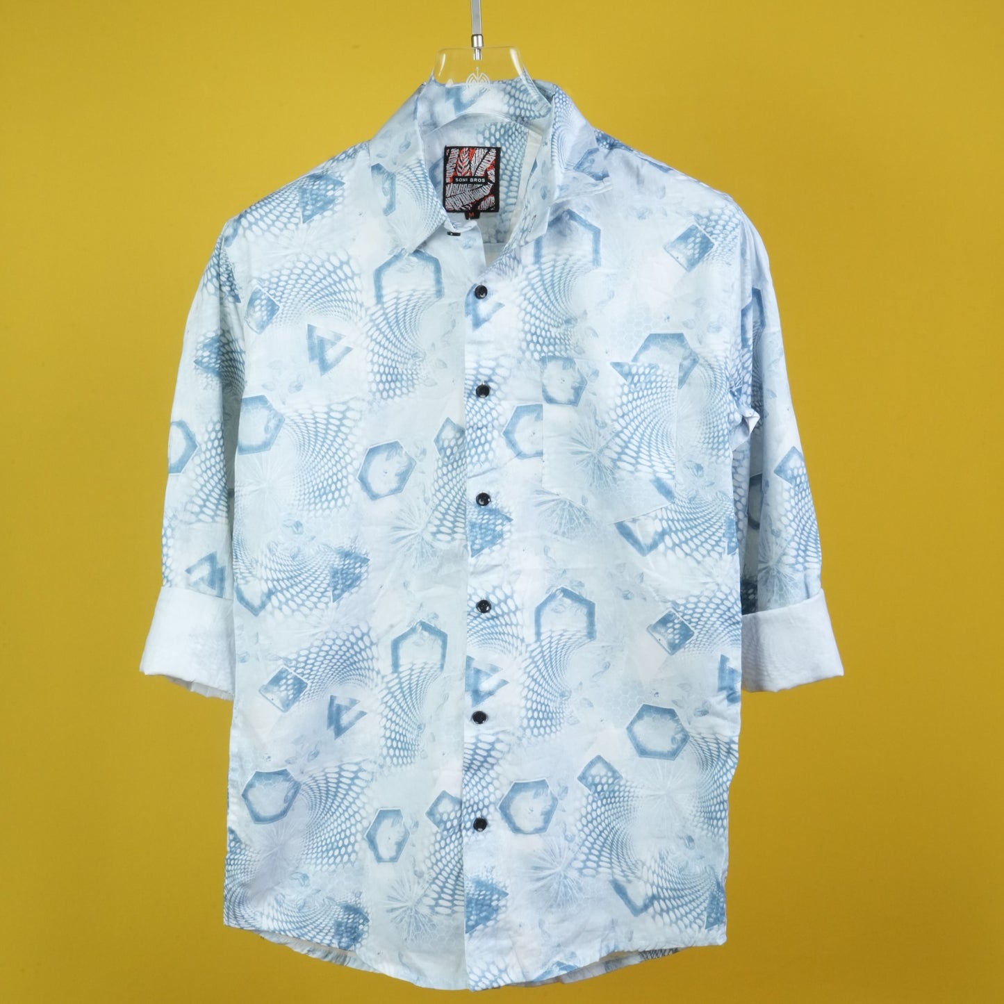 MEN'S ALL OVER PRINTED REGULAR FIT COTTON SHIRT