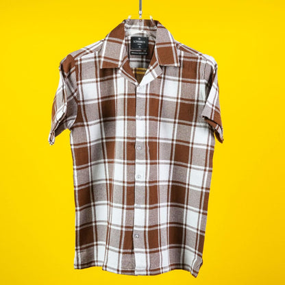 HALF SLEEVES COTTON CHECKS SHIRT FOR MEN'S