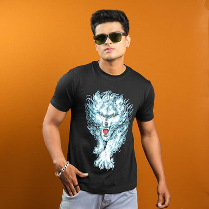 REGULAR FIT CHEST PRINTED  CASUAL T - SHIRT