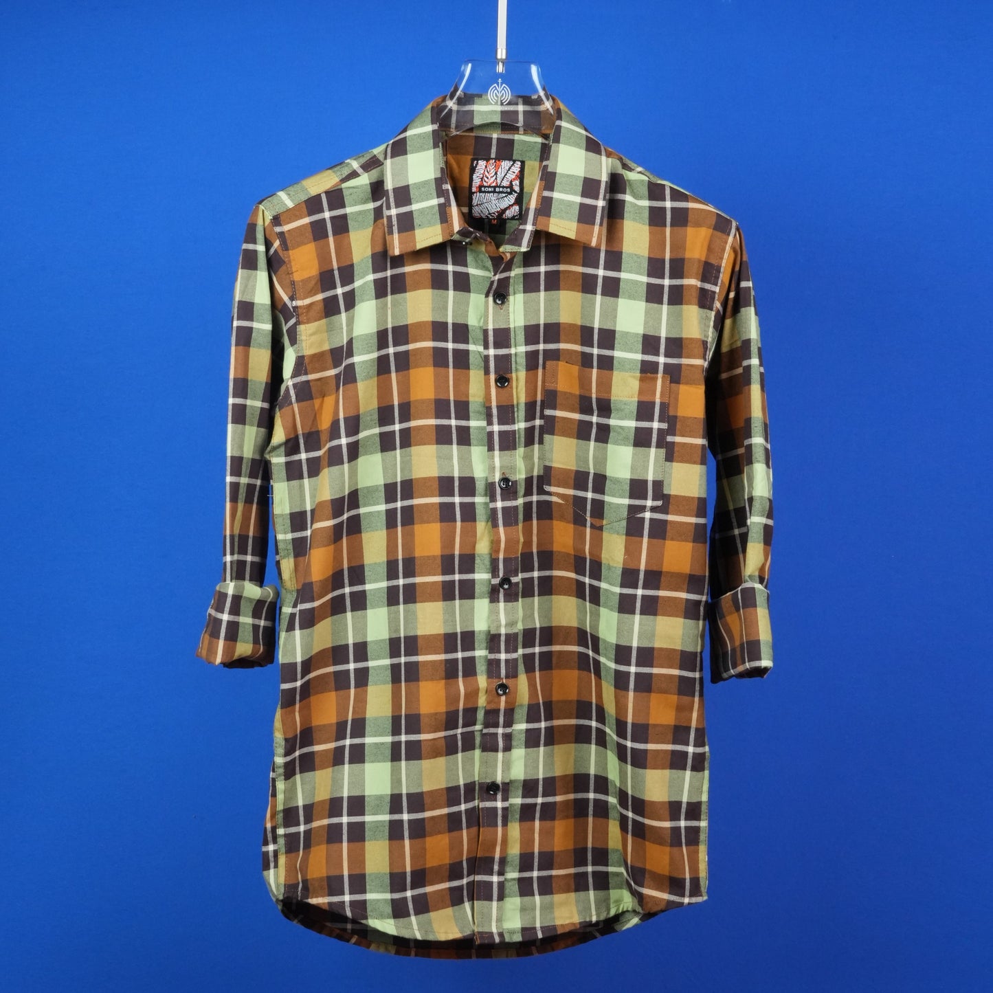 MEN'S CHECKS REGULAR FIT FULL SLEEVES COTTON SHIRT