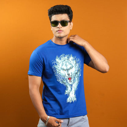 REGULAR FIT CHEST PRINTED  CASUAL T - SHIRT