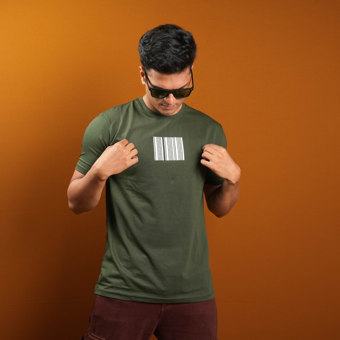 REGULAR FIT FRONT & BACK PRINTED CASUAL  T - SHIRT