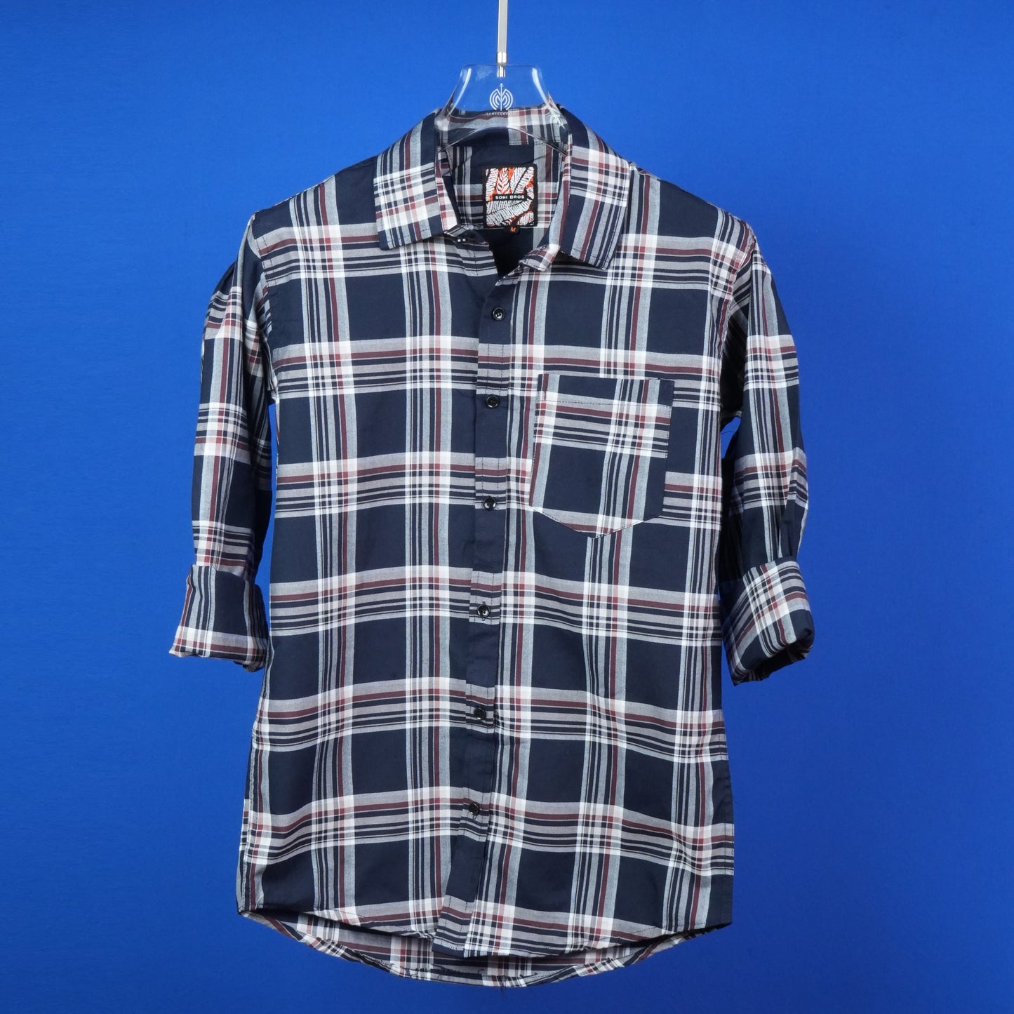 MEN'S CHECKS REGULAR FIT FULL SLEEVES COTTON SHIRT