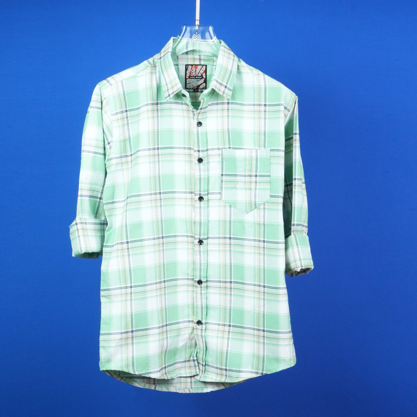 MEN'S CHECKS REGULAR FIT FULL SLEEVES COTTON SHIRT