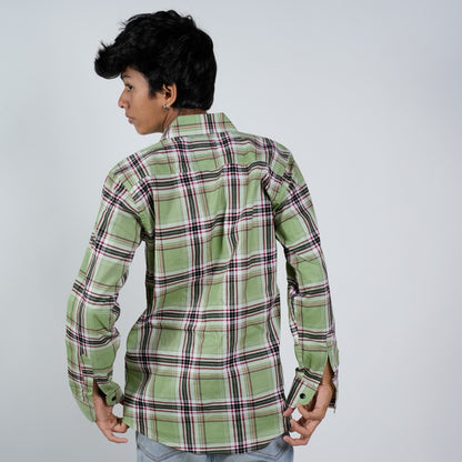 Emerald Elegance: Sonibros Green Checkered Shirt