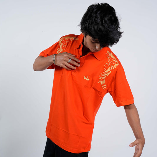 SONIBROS Vibrant Orange Men's Crewneck T-Shirt ( AVAILABLE IN L SIZE )