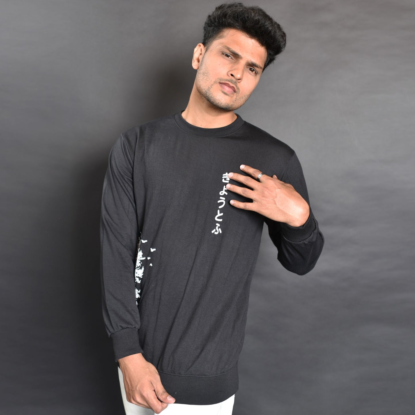 Classic Black Comfort: Full Sleeve T-Shirt ( AVAILABLE IN XL SIZE )