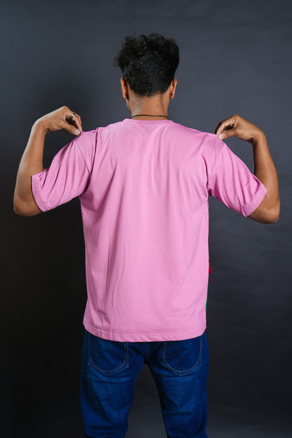 Rose Bliss: Pink Pocket Tee with Right Hand Lower Side Pocket ( AVAILABLE IN XL SIZE )