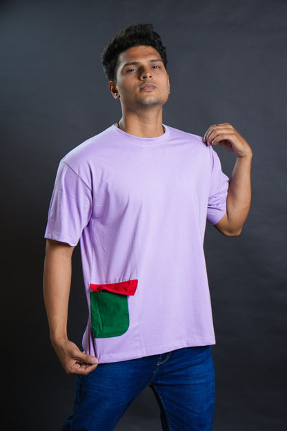 Stylish Comfort: Purple Regular Fit T-Shirt with Right Hand Lower Side Pocket  ( AVAILABLE IN XL SIZE )