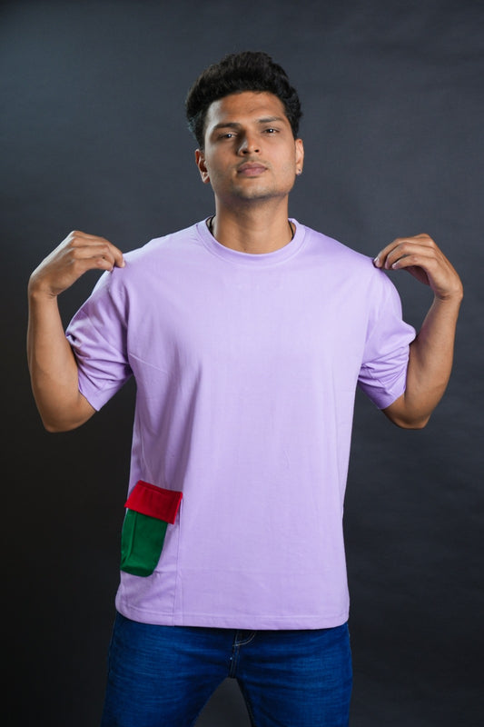 Stylish Comfort: Purple Regular Fit T-Shirt with Right Hand Lower Side Pocket  ( AVAILABLE IN XL SIZE )