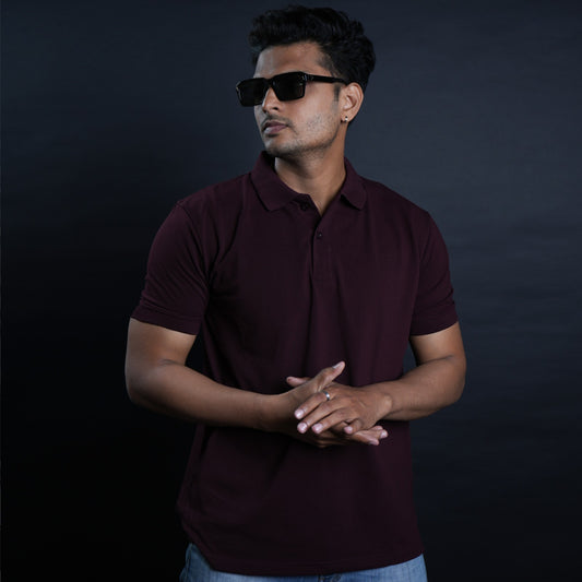 Professional Maroon Elegance: Plain T-Shirt