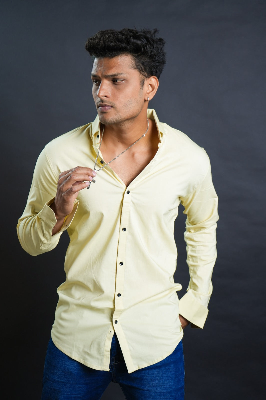 Sunny Yellow Regular Fit Shirt: Vibrant Style for Every Occasion ( AVAILABLE IN XL SIZE )