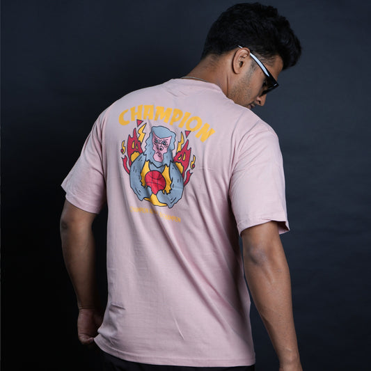 Whimsical Blush: Baby Pink Printed T-Shirt ( Available in M Size )