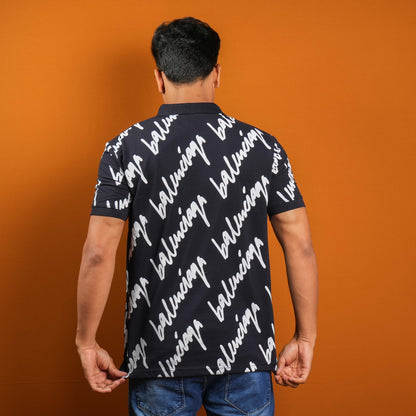 Visionary Collar Tee: Full Coverage Print for Standout Style