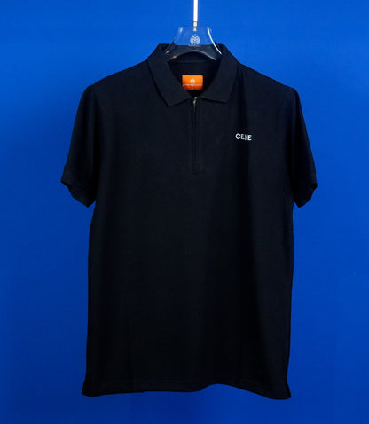 Polo Zip Casual T-Shirt Half Sleeves