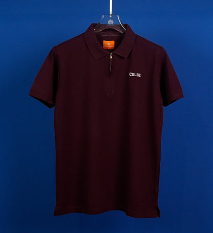 Polo Zip Casual T-Shirt Half Sleeves