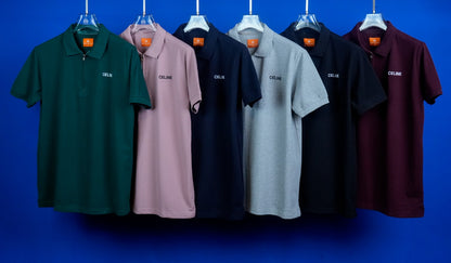 Polo Zip Casual T-Shirt Half Sleeves