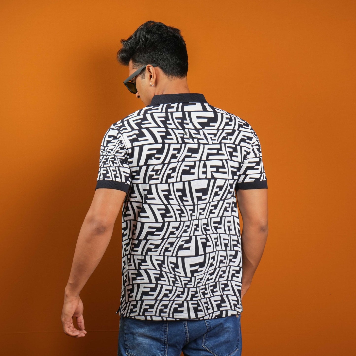 ALL OVER PRINTED MATTY POLO T  - SHIRT FOR MEN'S