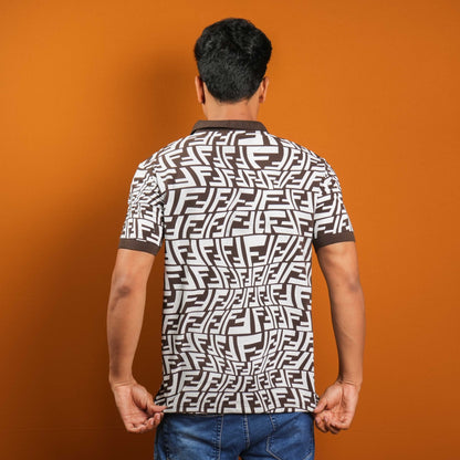 ALL OVER PRINTED MATTY POLO T  - SHIRT FOR MEN'S