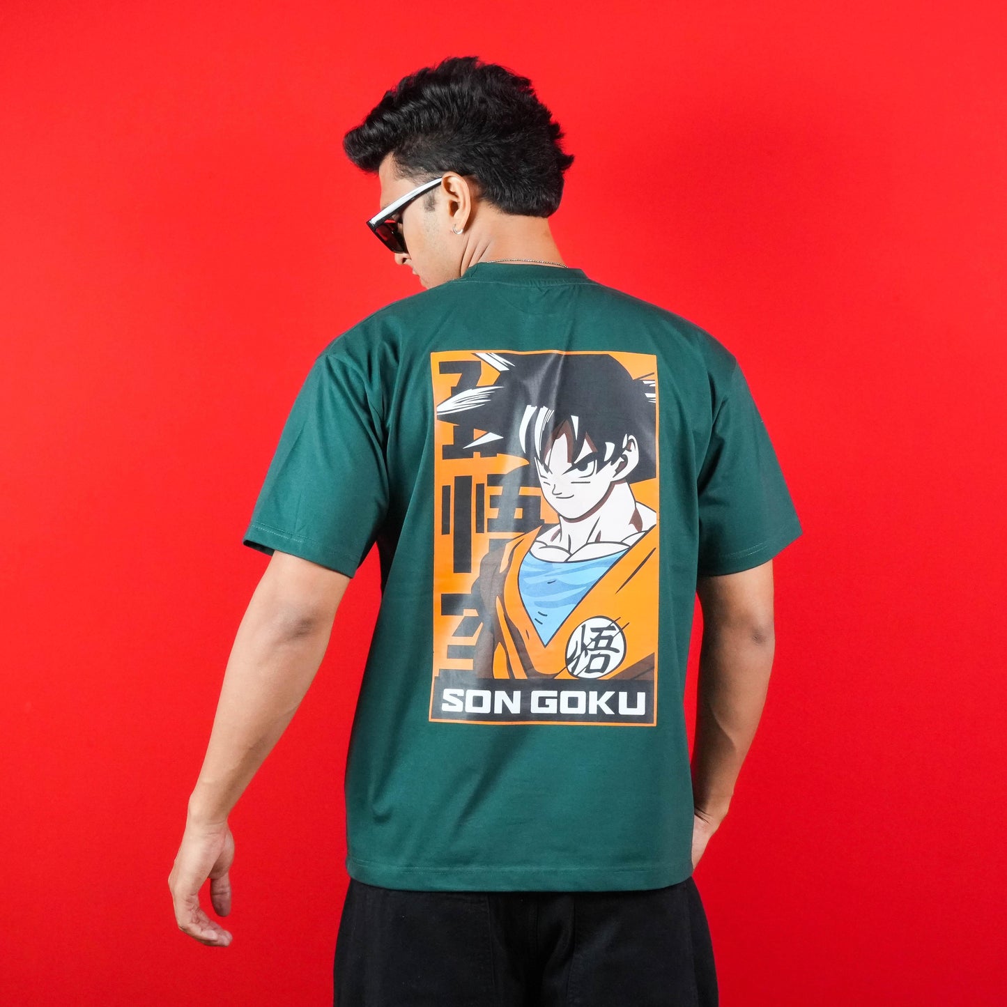 SON GOKU FRONT & BACK PRINTED CASUAL COTTON T - SHIRT