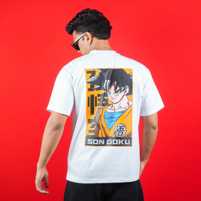 SON GOKU FRONT & BACK PRINTED CASUAL COTTON T - SHIRT