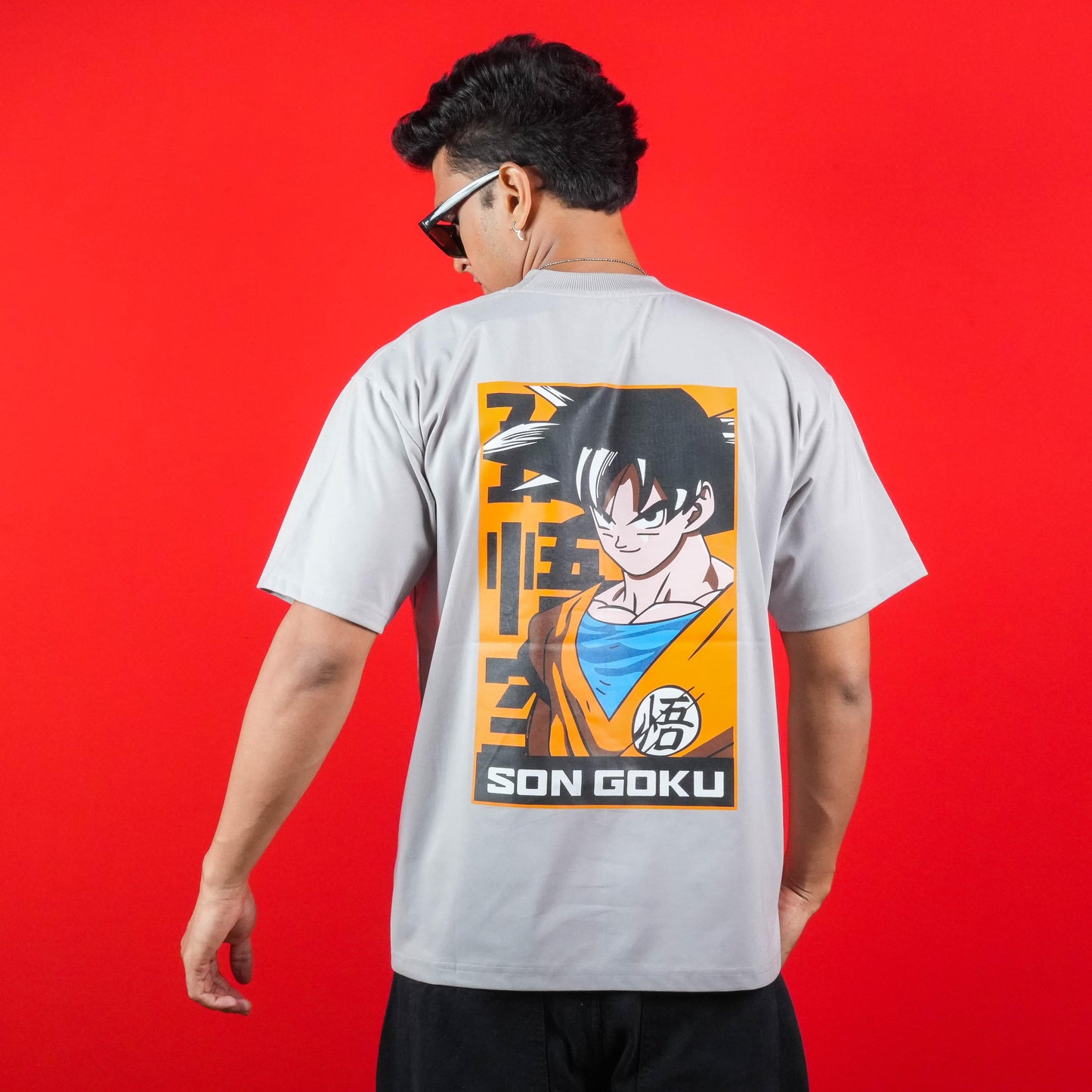 SON GOKU FRONT & BACK PRINTED CASUAL COTTON T - SHIRT