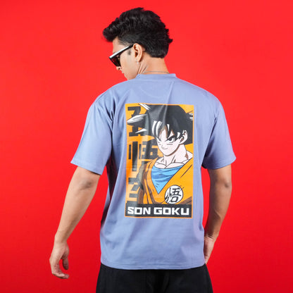 SON GOKU FRONT & BACK PRINTED CASUAL COTTON T - SHIRT