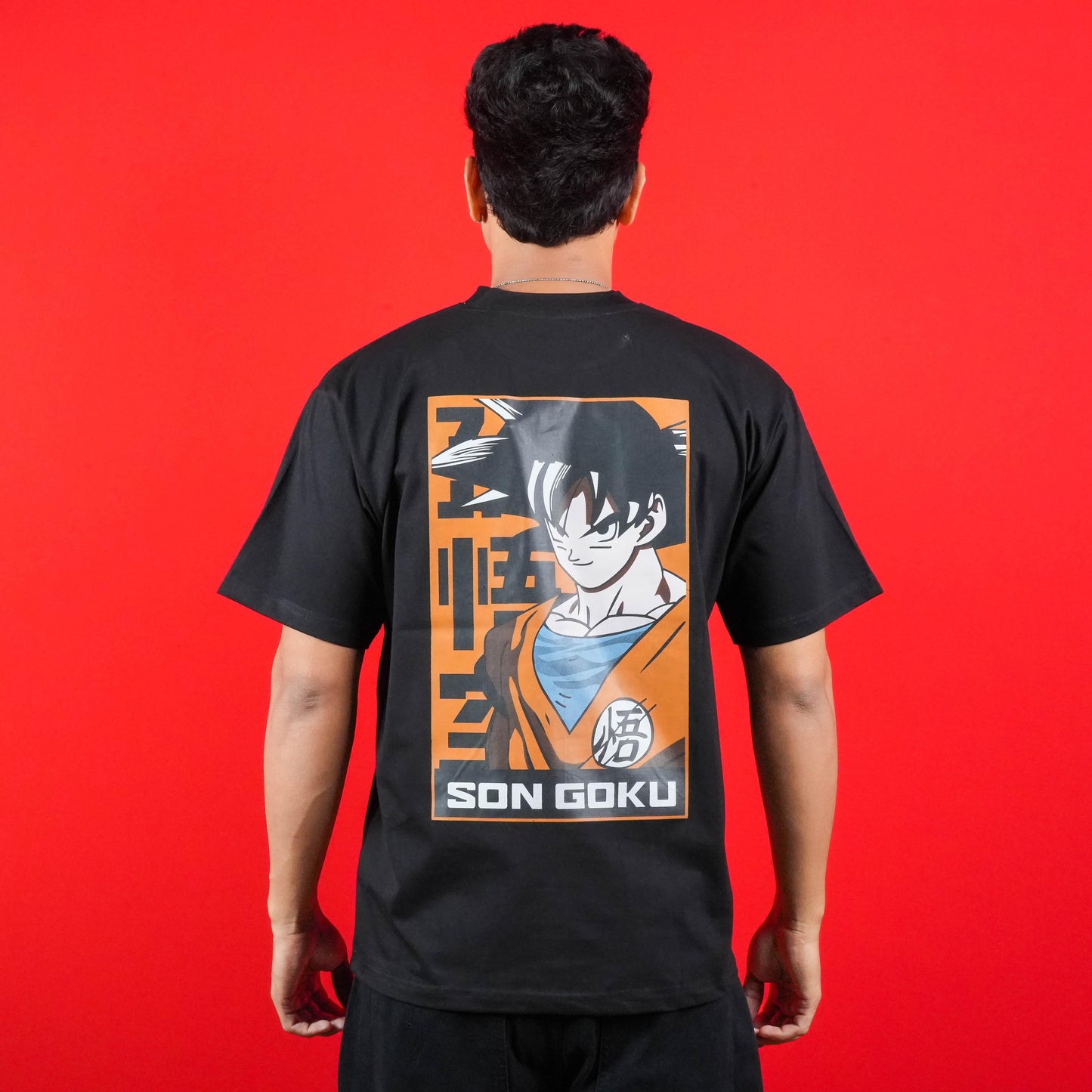 SON GOKU FRONT & BACK PRINTED CASUAL COTTON T - SHIRT