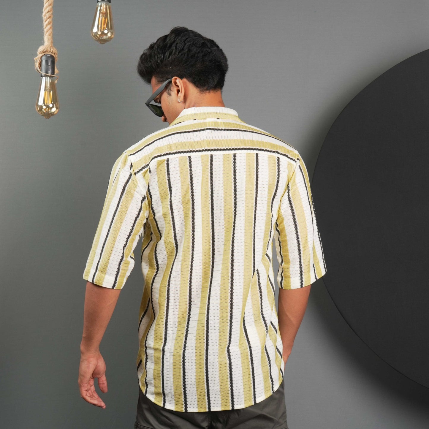 Stripe Design Casual Shirt Half Sleeves